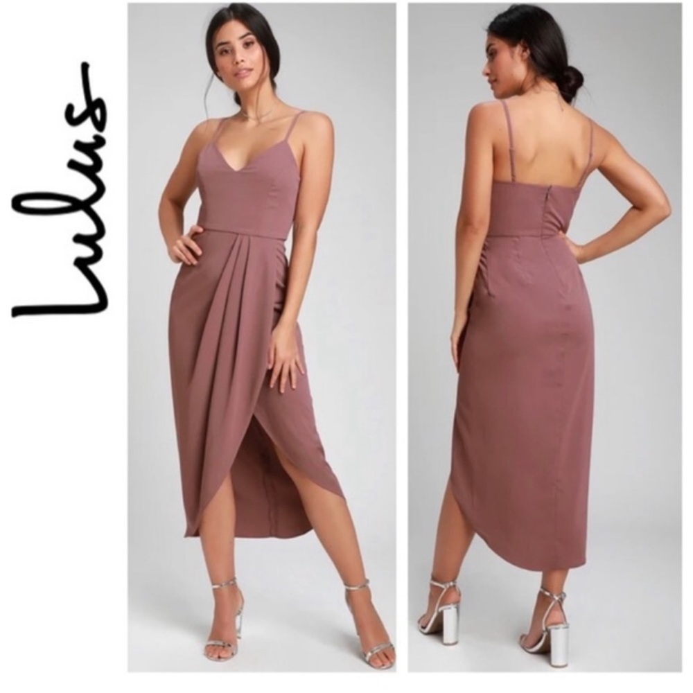Lulu's Reinette Mauve Purple Midi Dress Size Medium